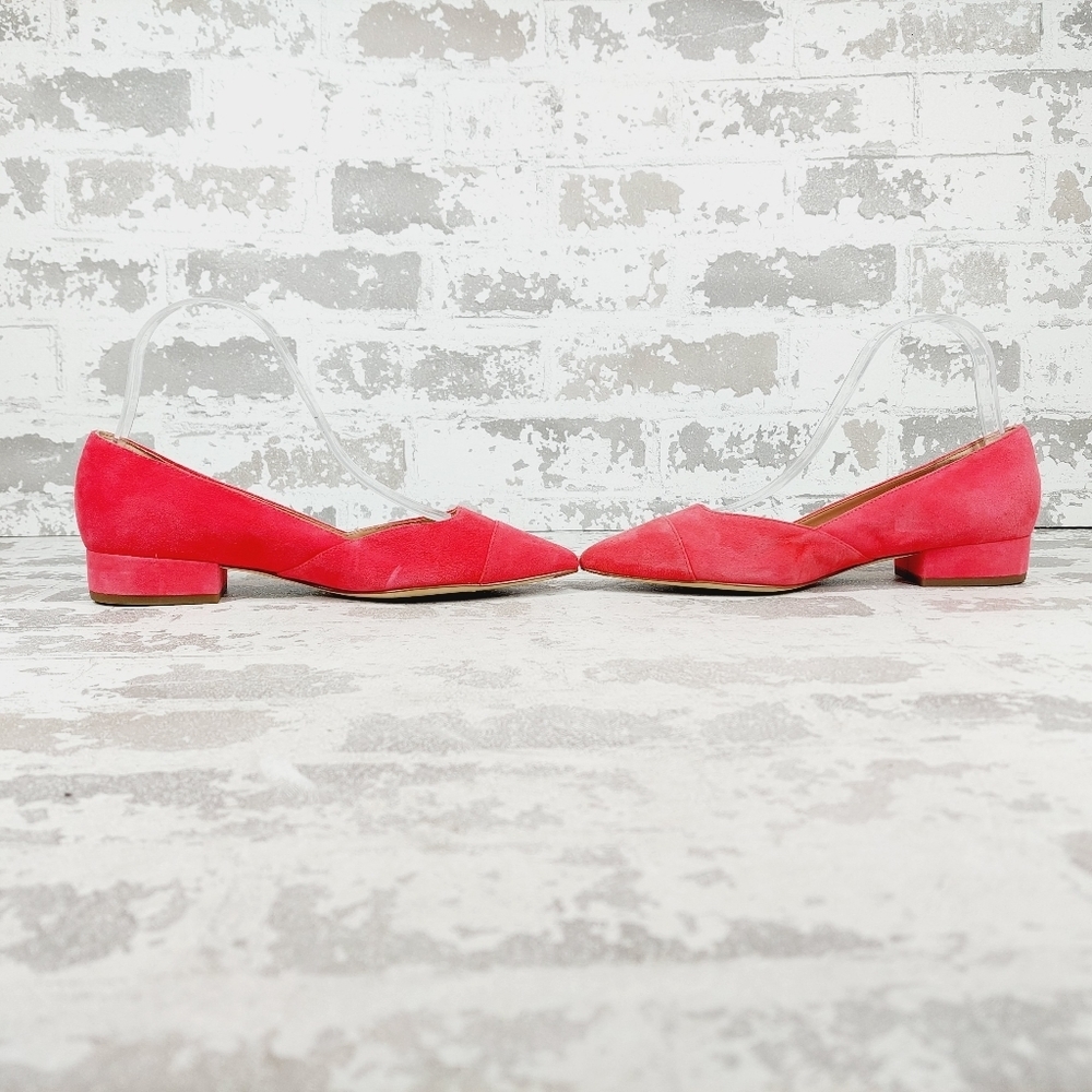 New Cole Haan Vanessa Pink Suede Flats Pointed Toe Block Heel H823 - Picture 7 of 13